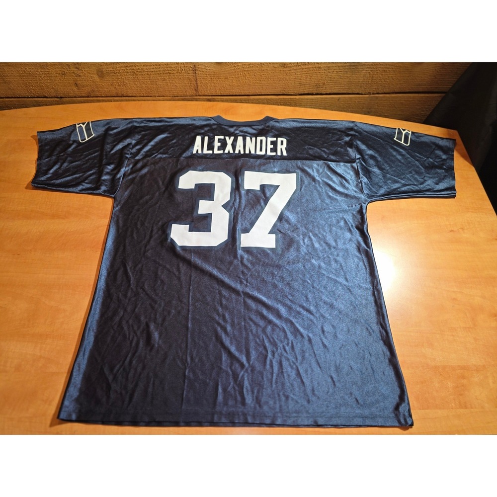 NFL Seattle Seahawks Shaun Alexander 37 Jersey Mens XL Navy Blue Football 7042A - Picture 2 of 6